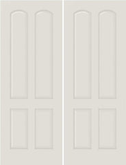 WDMA 44x80 Door (3ft8in by 6ft8in) Interior Bifold Smooth 4080 MDF 4 Panel Arch Panel Double Door 1