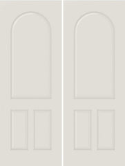 WDMA 44x80 Door (3ft8in by 6ft8in) Interior Barn Smooth 3210 MDF 3 Panel Round Panel Double Door 1