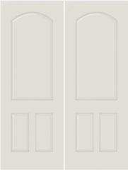 WDMA 44x80 Door (3ft8in by 6ft8in) Interior Bypass Smooth 3200 MDF 3 Panel Arch Panel Double Door 1