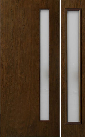 WDMA 44x80 Door (3ft8in by 6ft8in) Exterior Cherry Contemporary One Vertical Lite Single Entry Door Sidelight 1