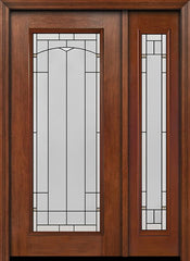 WDMA 44x80 Door (3ft8in by 6ft8in) Exterior Mahogany Full Lite Single Entry Door Sidelight Topaz Glass 1