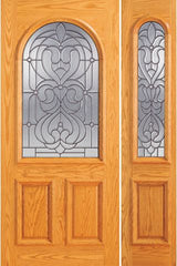 WDMA 44x80 Door (3ft8in by 6ft8in) Exterior Mahogany Radius Li Entry One Sidelight Door 1