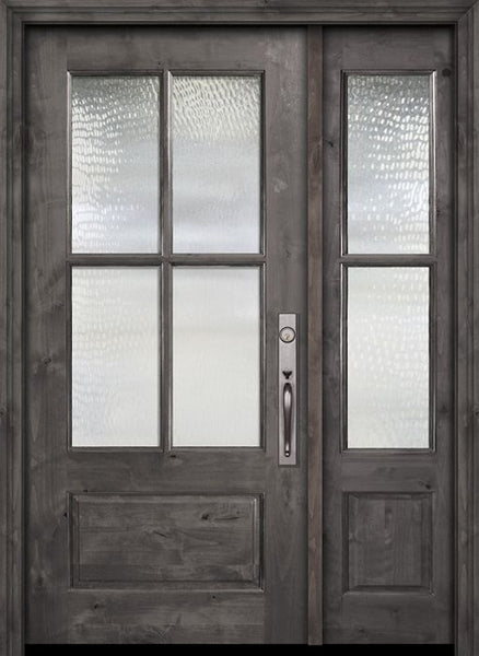 WDMA 44x80 Door (3ft8in by 6ft8in) Exterior Knotty Alder 80in 2/3 Lite 4 Lite SDL Estancia Alder Door /1side 1