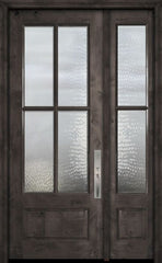 WDMA 44x96 Door (3ft8in by 8ft) Exterior Knotty Alder 96in 3/4 Lite 4 Lite SDL Estancia Alder Door /1side 1