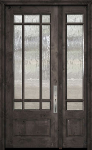 WDMA 44x96 Door (3ft8in by 8ft) Exterior Knotty Alder 96in 3/4 Lite Marginal 9 Lite SDL Estancia Alder Door /1side 1