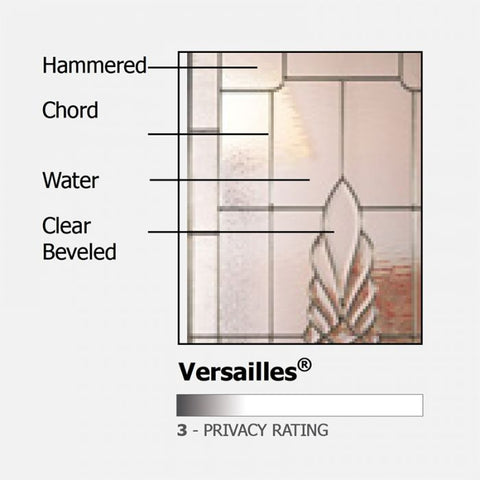 WDMA 46x80 Door (3ft10in by 6ft8in) Exterior Cherry 80in 1 Panel 3/4 Lite Versailles / Walnut Door /1side 2