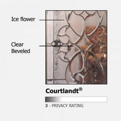 WDMA 46x80 Door (3ft10in by 6ft8in) Exterior Cherry 80in 1 Panel 3/4 Arch Lite Courtlandt / Walnut Door /1side 2