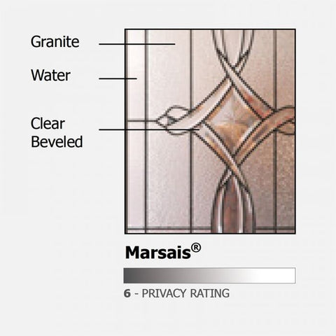 WDMA 46x80 Door (3ft10in by 6ft8in) Exterior Cherry 80in 1 Panel 3/4 Arch Lite Marsais / Walnut Door /1side 2