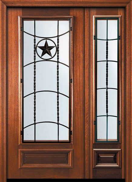 WDMA 46x80 Door (3ft10in by 6ft8in) Exterior Mahogany 80in 3/4 Lite Texan Door /1side 1