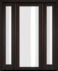 WDMA 46x84 Door (3ft10in by 7ft) Exterior Swing Mahogany Modern Full Lite Shaker Single Entry Door Sidelights 3