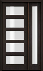 WDMA 47x80 Door (3ft11in by 6ft8in) Exterior Swing Mahogany Modern 5 Lite Shaker Single Entry Door Sidelight 2