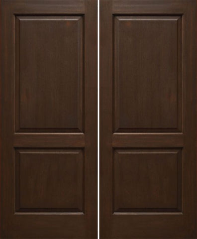 WDMA 48x80 Door (4ft by 6ft8in) Interior Mahogany 80in Two Panel Square Ovalo Sticking Double Door 1