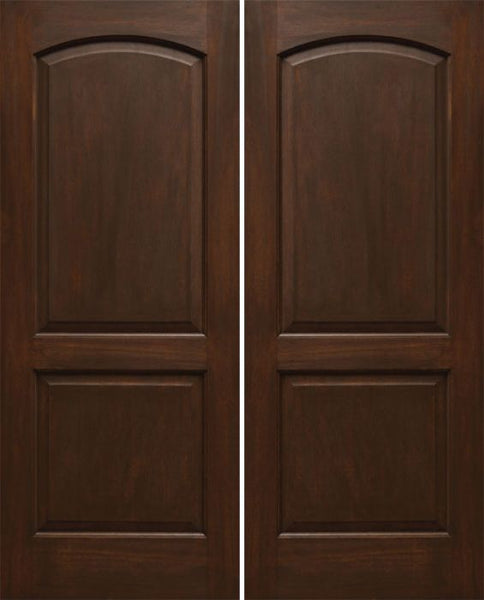 WDMA 48x80 Door (4ft by 6ft8in) Interior Mahogany 80in Two Panel Soft Arch Ovalo Sticking Double Door 1