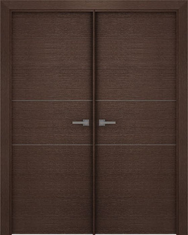 WDMA 48x80 Door (4ft by 6ft8in) Interior Barn Wenge Prefinished Maya Lock Rail Modern Double Door 1