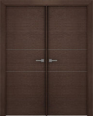 WDMA 48x80 Door (4ft by 6ft8in) Interior Barn Wenge Prefinished Maya Lock Rail Modern Double Door 1