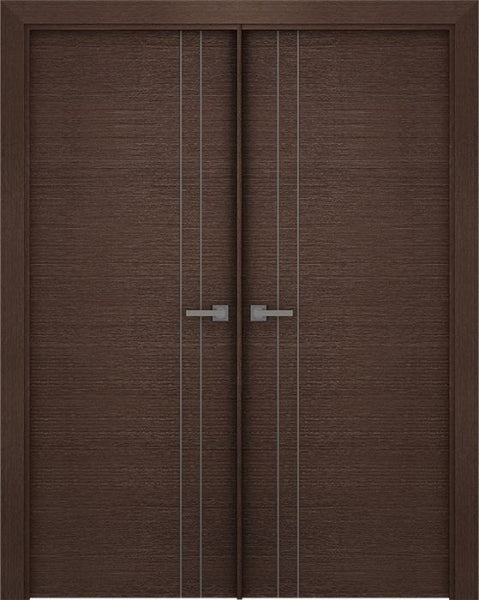 WDMA 48x80 Door (4ft by 6ft8in) Interior Barn Wenge Prefinished Maya VV Modern Double Door 1