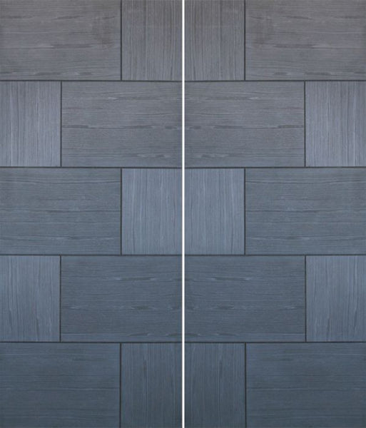 WDMA 48x80 Door (4ft by 6ft8in) Interior Barn Woodgrain Contemporary Modern Ash Gray Double Door MD 16 1