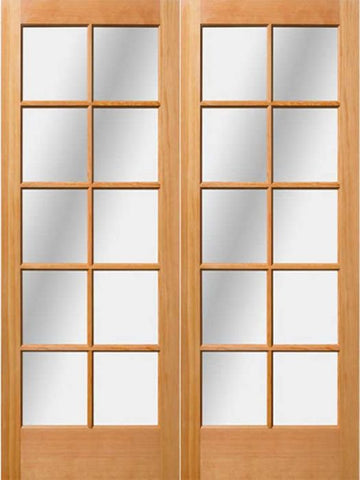 WDMA 48x80 Door (4ft by 6ft8in) Exterior Fir 80 in1-3/4in 10 Light Double Door 1