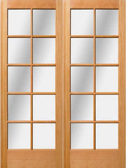 WDMA 48x80 Door (4ft by 6ft8in) Exterior Fir 80 in1-3/4in 10 Light Double Door 1