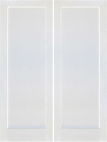 WDMA 48x80 Door (4ft by 6ft8in) Interior Barn Paint grade 1-Panel Solid Shaker Style White Double Door SH-13 1