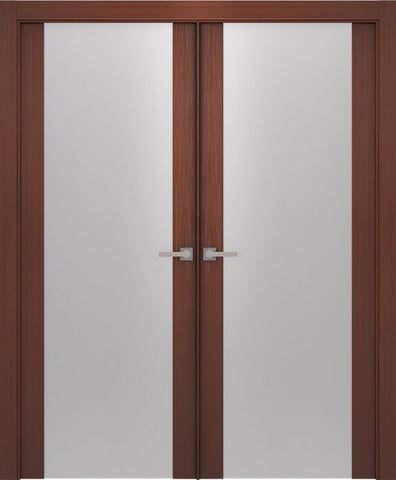 WDMA 48x80 Door (4ft by 6ft8in) Interior Swing Wenge Prefinished 101 French Modern Double Door 1