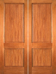 WDMA 48x80 Door (4ft by 6ft8in) Interior Barn Mahogany P-620 Wood 2 Panel Double Door 1