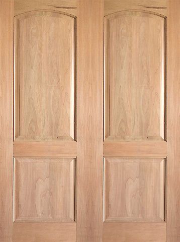 WDMA 48x80 Door (4ft by 6ft8in) Interior Barn Tropical Hardwood Rustic-2 2 Panel Arch Top Panel Double Door 1