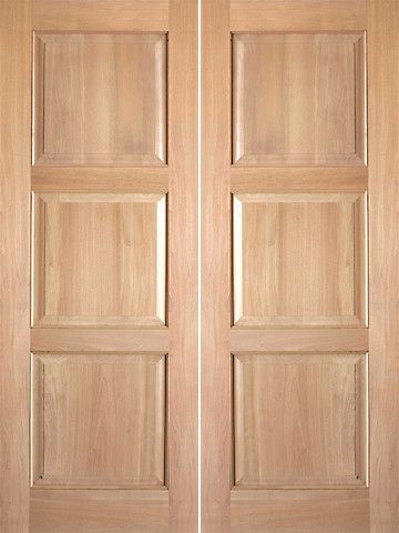 WDMA 48x80 Door (4ft by 6ft8in) Interior Swing Tropical Hardwood Rustic-4 3 Panel Double Door 1