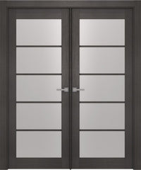 WDMA 48x80 Door (4ft by 6ft8in) Interior Barn Prefinished Aditi 5 Lite Legna Nera Modern Double Door 1