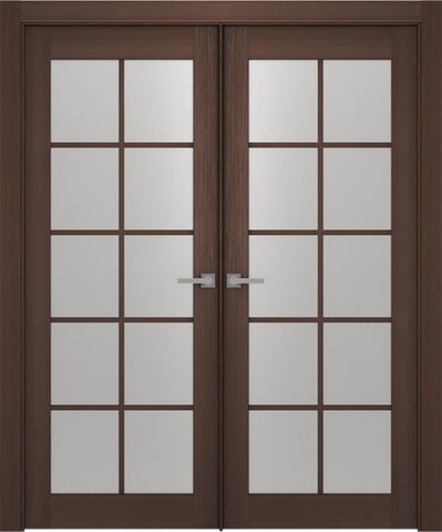 WDMA 48x80 Door (4ft by 6ft8in) Interior Barn Wenge Prefinished Maya 10 Lite Modern Double Door 1