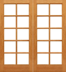 WDMA 48x80 Door (4ft by 6ft8in) Interior Barn Mahogany 10-lite Brazilian IG Glass Double Door 1