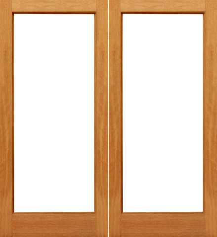 WDMA 48x84 Door (4ft by 7ft) Interior Swing Mahogany 1-lite Brazilian IG Glass Double Door 1