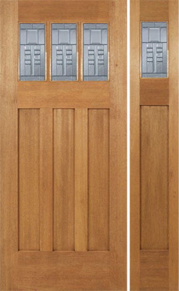 WDMA 48x84 Door (4ft by 7ft) Exterior Mahogany Barnsdale Single Door/1side w/ C Glass 1