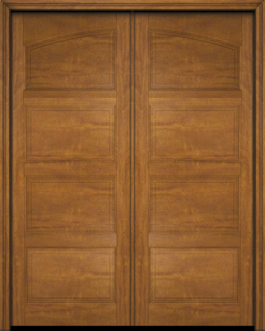 WDMA 48x84 Door (4ft by 7ft) Interior Swing Mahogany Arch Top 4 Panel Transitional Exterior or Double Door 2