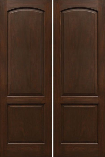 WDMA 48x96 Door (4ft by 8ft) Interior Mahogany 96in Two Panel Soft Arch Ovalo Sticking Double Door 1