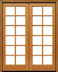 WDMA 48x96 Door (4ft by 8ft) Patio Mahogany 96in 12 lite French Double Door IG Glass 1