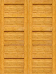 WDMA 48x96 Door (4ft by 8ft) Interior Barn Bamboo BM-10 Contemporary 5 Panel Modern Double Door 1