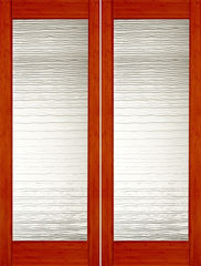 WDMA 48x96 Door (4ft by 8ft) Interior Swing Bamboo BM-35 Contemporary Small Wave Glass Double Door 1