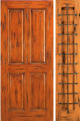 WDMA 50x80 Door (4ft2in by 6ft8in) Exterior Knotty Alder Prehung Door with One Sidelight 4-Panel 1