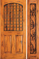 WDMA 50x80 Door (4ft2in by 6ft8in) Exterior Knotty Alder Door with One Sidelight 3-Panel 1