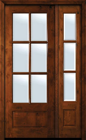 WDMA 50x96 Door (4ft2in by 8ft) Patio Knotty Alder 36in x 96in 6 Lite TDL Estancia Alder Door /1side w/Bevel IG 1