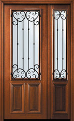 WDMA 50x96 Door (4ft2in by 8ft) Exterior Mahogany 36in x 96in 2/3 Lite Valencia Door /1side 1