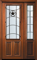 WDMA 50x96 Door (4ft2in by 8ft) Exterior Mahogany 36in x 96in 2/3 Lite Texan Door /1side 1