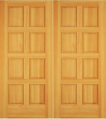 WDMA 52x96 Door (4ft4in by 8ft) Exterior Swing Walnut Wood 8 Panel Rustic Double Door 1