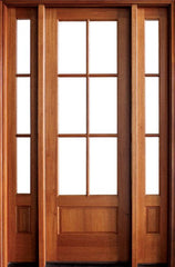 WDMA 52x96 Door (4ft4in by 8ft) Patio Mahogany Alexandria SDL 6 Lite Impact Single Door/2Sidelight 1