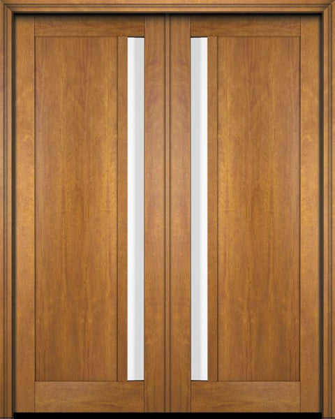 WDMA 52x96 Door (4ft4in by 8ft) Exterior Barn Mahogany 111 Windermere Shaker or Interior Double Door 1