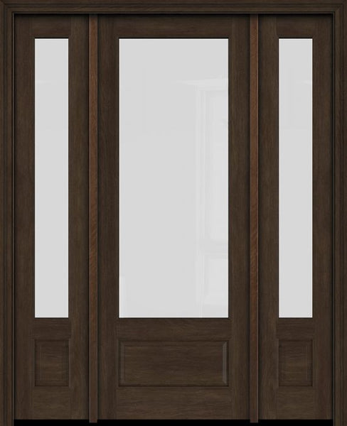 WDMA 52x96 Door (4ft4in by 8ft) Exterior Swing Mahogany 3/4 Lite Single Entry Door Sidelights 1