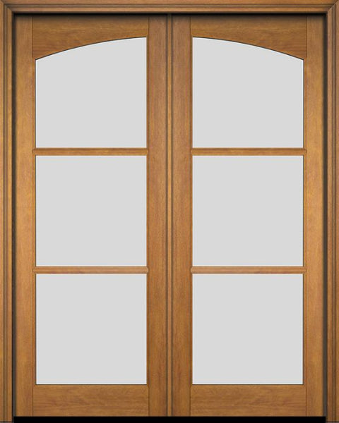 WDMA 52x96 Door (4ft4in by 8ft) Exterior Barn Mahogany Double Arch 3 Lite or Interior Door 1