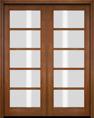 WDMA 52x96 Door (4ft4in by 8ft) Interior Swing Mahogany 5 Lite TDL Exterior or Double Door 4