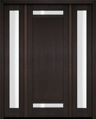 WDMA 52x96 Door (4ft4in by 8ft) Exterior Swing Mahogany 112 Windermere Shaker Single Entry Door Sidelights 2